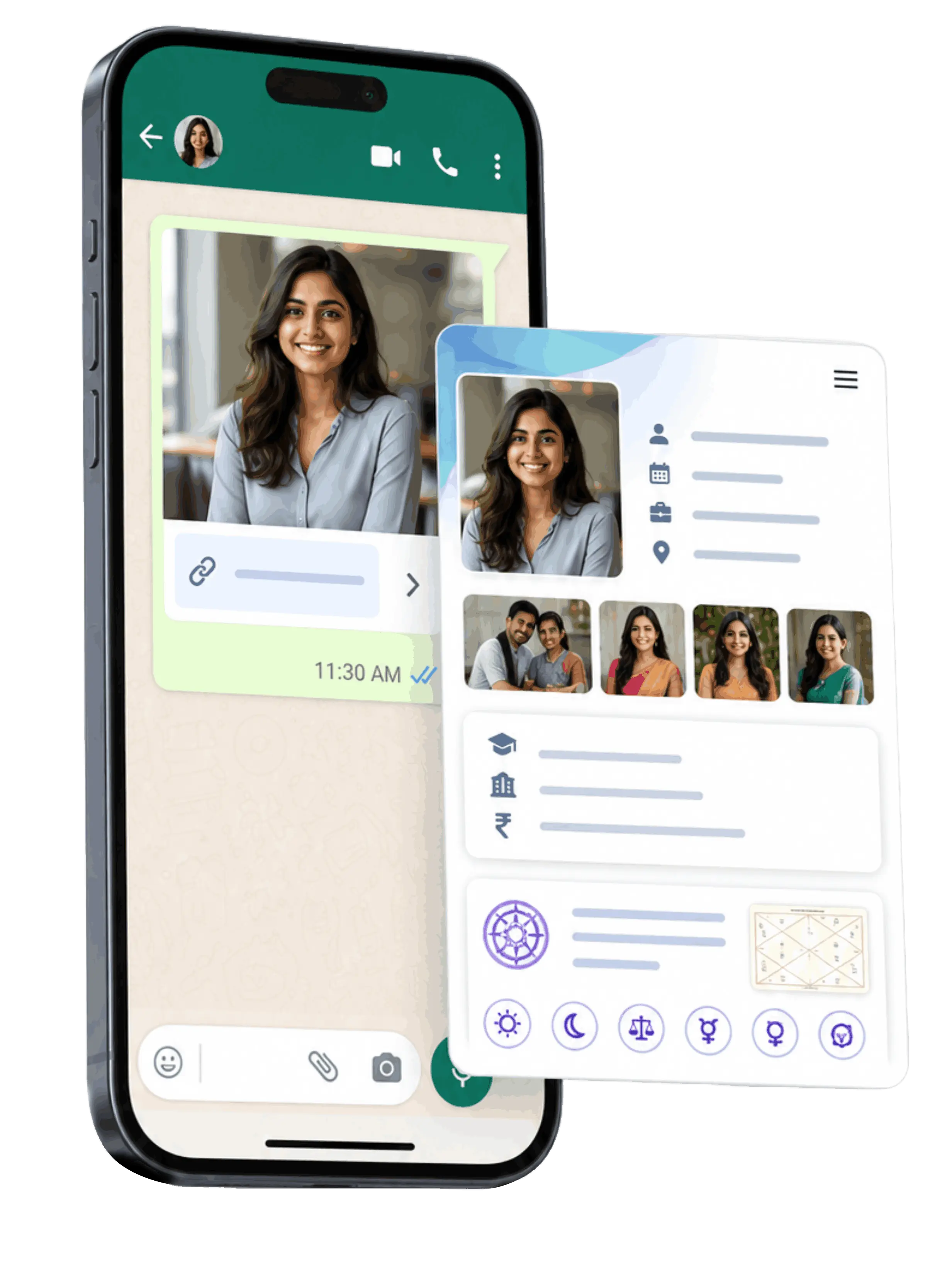PaperProfile premium online matrimonial profile preview on mobile phone